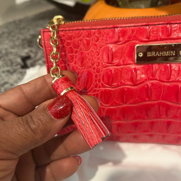 Brahmin Punchy Coral Millie Wristlet - Picture 6 of 10